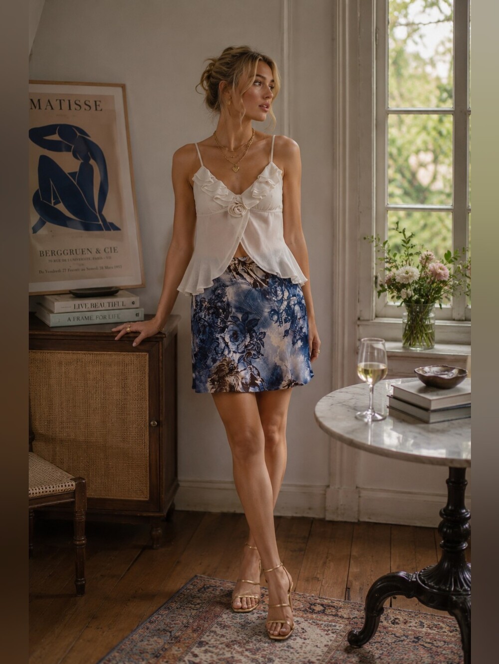 ANTHROPOLOGIE New‎ Tilda Mini Slip Skirt Size XL Blue French Inspired Bias Cut